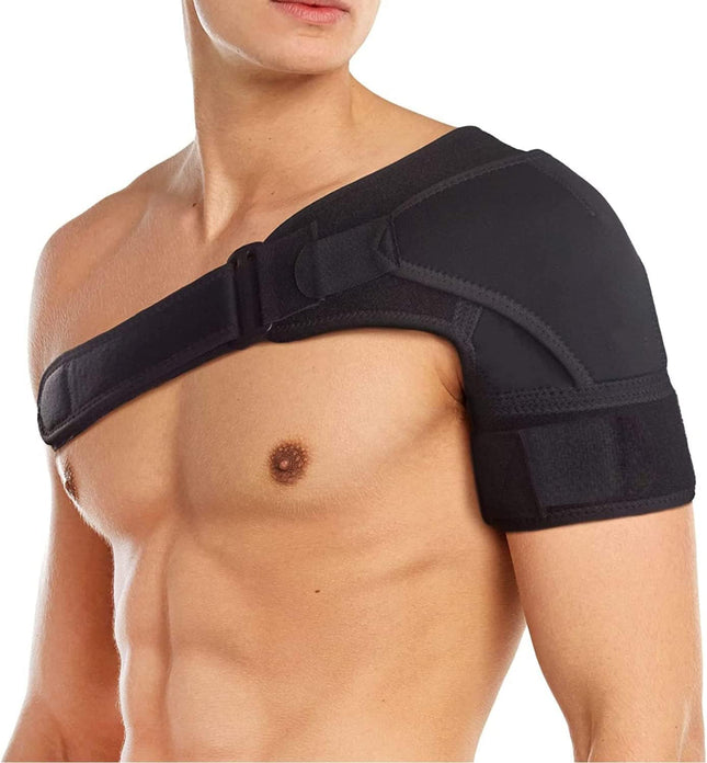 Flow fire regulējams plecu ortoze, neoprēna plecu atbalsts sievietēm un vīriešiem, plecu ortozes sāpju mazināšanai, der gan kreisajam, gan labajam plecam (L-XL)