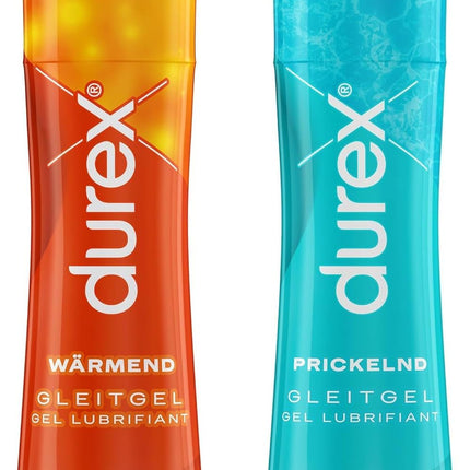 Durex Play lubrikanta universālais maisījuma iepakojums sievietēm un vīriešiem - komplekts ar ūdens bāzes lubrikantu seksam, saderīgs ar prezervatīviem (2 x 50 ml)