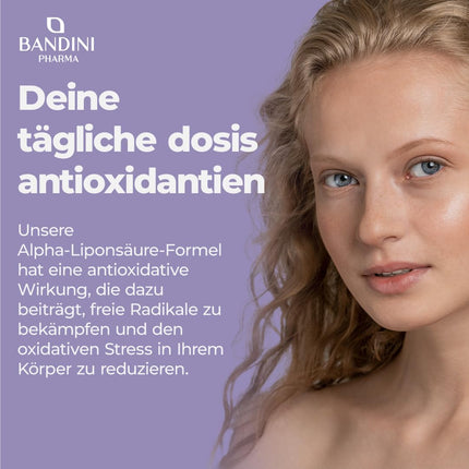Bandini® alfa lipoīnskābe (alfa lipoīnskābe) 650 mg depo | 120 lielas devas vegānas kapsulas | Dabīgs antioksidants | Augsta biopieejamība | Palīdz pret iekaisumu | 4 mēnešu krājumi | Laboratorijā pārbaudīts