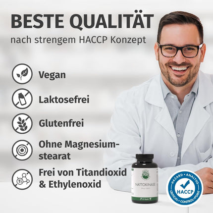 Nāttokināze 20 000 FU/g — 100 mg kapsulā — 1 gada krājums (365 kapsulas) — fermentēts sojas pupiņu ekstrakts — aptiekas kvalitāte — Green Naturals®