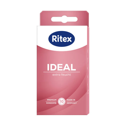 Ritex IDEAL prezervatīvi, īpaši mitrinoši, ar papildu lubrikantu, 10 gabali, ražoti Vācijā (1 iepakojums)