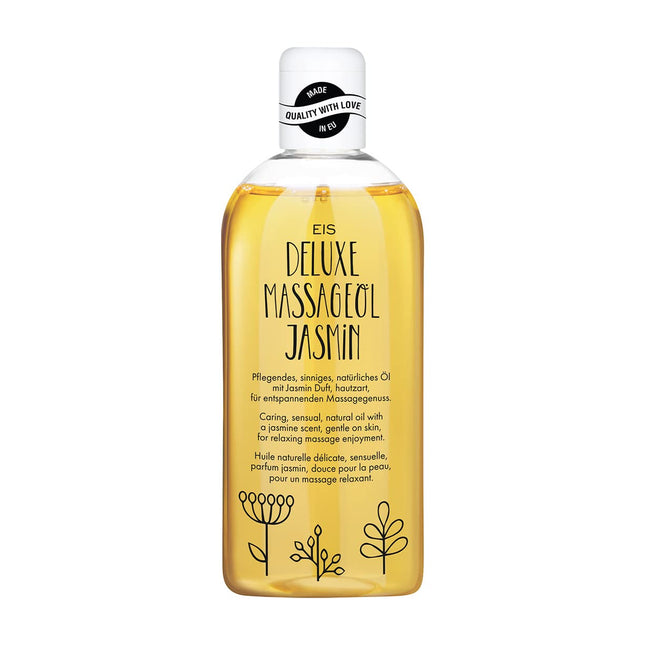 EIS Deluxe masāžas eļļa erotiskā masāžas eļļa 250ml | Dažādas smaržas | Jasmīna aromāts | Ādas kopšana | Augstas kvalitātes sastāvdaļas | Lieliski piemērots jutekliskām un erotiskām masāžām