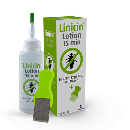 Linicin losjons ar utu ķemmi (100 ml) - utu līdzeklis galvas utu ārstēšanai, ieskaitot utu ķemmi | Saudzīgs galvas ādai