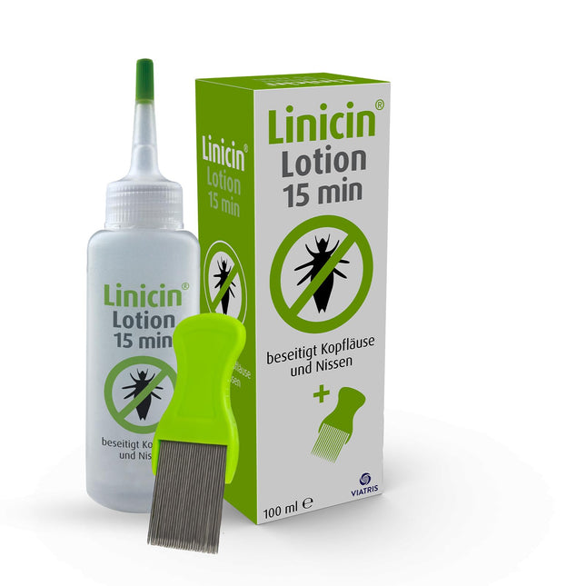 Linicin losjons ar utu ķemmi (100 ml) - utu līdzeklis galvas utu ārstēšanai, ieskaitot utu ķemmi | Saudzīgs galvas ādai