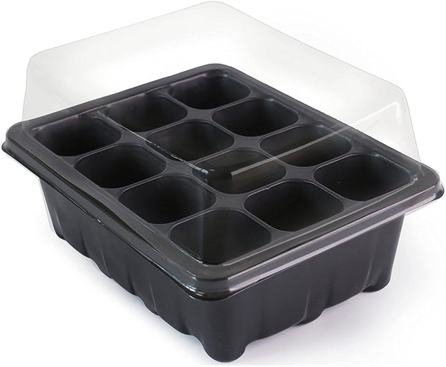 ANCLLO iekštelpu siltumnīcas pavairotājs, 5 iepakojumi, 60 šūnas, mini siltumnīcas pavairošanas komplekts, stādu sākuma paplātes, siltumnīcas pavairošanas paplāte ar kupoliem un pamatni sēklu sākšanai
