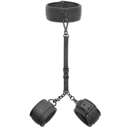DaniChou® 3-in-1 sasaistes komplekts ar kakla siksnu un rokudzelžiem, Premium SM rotaļlietas pāriem, sasaistes komplekts, rokudzelži, BDSM kakla siksna, ierobežojumi, seksa rotaļlietas pāriem, erotiskas seksa rotaļlietas