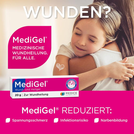 MediGel 20 g brūču dzīšanai - akūtām brūcēm - samazina rētu veidošanos - nelipīgs - hidroaktīvs lipogels ar cinku un dzelzi