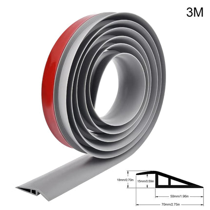 Sliekšņa rampa ratiņkrēsliem, durvju sliekšņa rampa pašlīmējoša, durvju slieksnis, sliekšņa pārejas sliede, apmales rampa vannas istabām, durvju ailēm, durvīm (1,5 cm / pelēka 3 m)