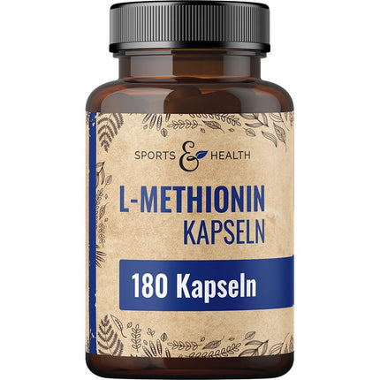 L-metionīna kapsulas - 500 mg dienā - 180 kapsulas - vegāns - bez piedevām