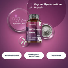 Hialuronskābes kapsulas - 600 mg vienā kapsulā - 120 vegāniskas hialuronskābes kapsulas - 4 mēnešu krājumi - molekulas izmērs (500-700 kDa) - hialuronskābe - seruma alternatīva - WeightWorld