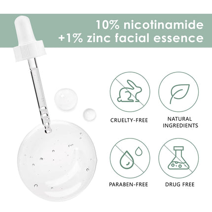 Niacinamīds 10% + cinks 1% 30ml, seruma hialuronskābes serums pret grumbām sejas serums, mitrinošs sejas ādas kopšanas serums, mitrinošs sejas serums