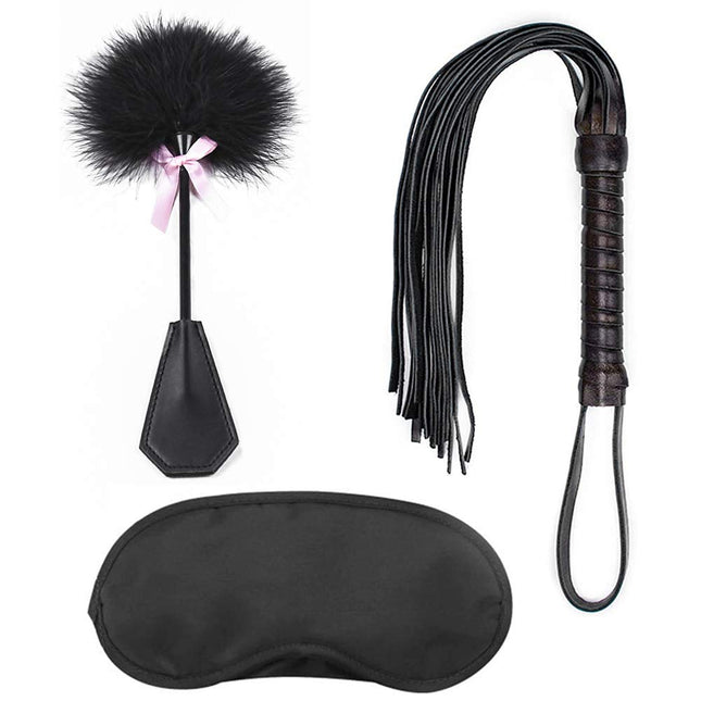 BDSMAGE SM ādas pātaga, spalvu kutinātāja lāpstiņa un acu maska, seksa rotaļlietas pāriem BDSM BDSM bondage komplekts aizsietām acīm, fetiša ierobežojumi, seksa rotaļlietas, ekstrēmas, 3 daļas