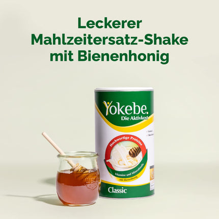 Yokebe Classic — diētas kokteilis svara zaudēšanai — bezglutēna un veģetārs — maltītes aizstājējs svara zaudēšanai ar augstas kvalitātes olbaltumvielām — 500 g = 12 porcijas