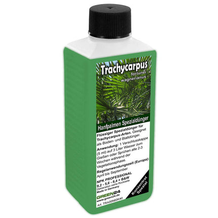 GREEN24 Trachycarpus mēslojums kaņepju palmām Ticino palmām Trachycarpus fortunei wagnerianus palmām kā īpašs sakņu mēslojums + lapotnes mēslojums profesionālai līnijai mēslojums