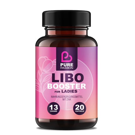 Pure Passion® Libo Booster Woman - Tūlītēja iedarbība - Kapsulas sievietēm - Augsta deva ar maka, cinku un L-arginīnu - Bez mākslīgām piedevām - Sabalansētam un apzinātam dzīvesveidam