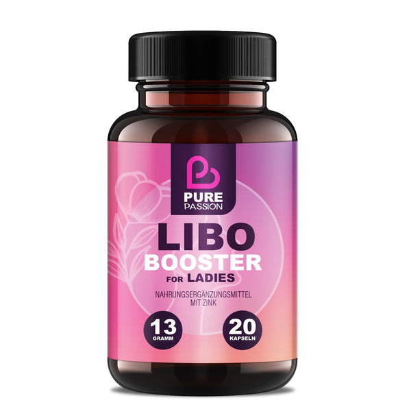 Pure Passion® Libo Booster Woman - Tūlītēja iedarbība - Kapsulas sievietēm - Augsta deva ar maka, cinku un L-arginīnu - Bez mākslīgām piedevām - Sabalansētam un apzinātam dzīvesveidam