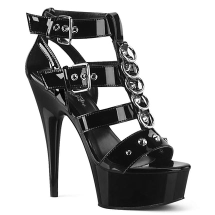 Pleaser DELIGHT-658 sieviešu platformas augstpapēžu kurpes, melnas lakotas, EU 39 (US 9)