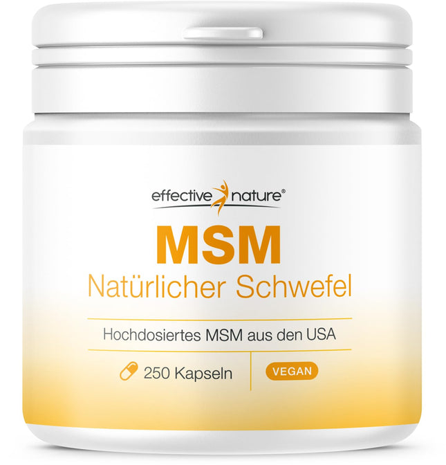MSM dabīgais sērs - 250 kapsulas - augsta deva ar 3400 mg MSM dienā - 99,9% tīrība - labākā kontrolētā kvalitāte - MSM no ASV