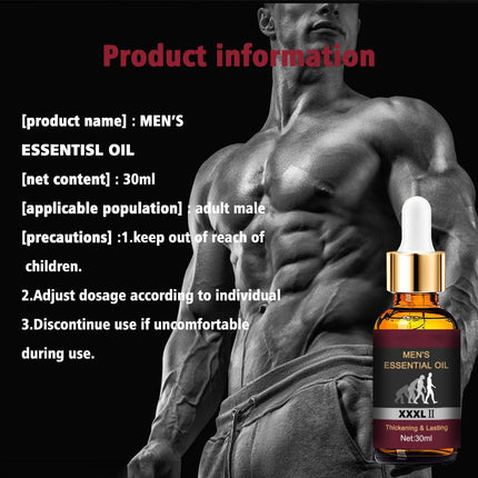 Dzimumlocekļa palielināšanas eļļa, 30 ml XXXL ēteriskā eļļa vīriešiem, dzimumlocekļa sabiezināšana, augšanas palielināšana, liela dzimumlocekļa palielināšana vīriešiem, uzlabota erekcija, aizkavēta ejakulācija (5 gab.)