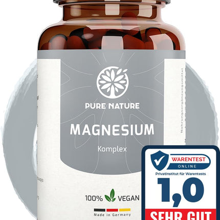 Magnija komplekss ar augstu devu 400 mg 7-in-1 kapsulas ar 7 organiskām formām | 180 kapsulas | Augstākā biopieejamība | Ražots Vācijā | BEZ piedevām