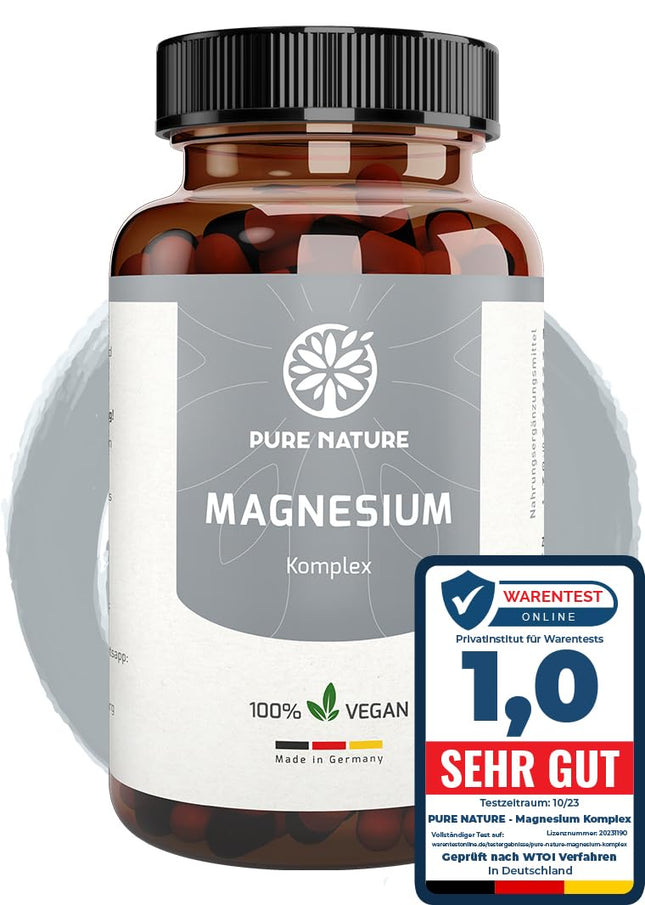 Magnija komplekss ar augstu devu 400 mg 7-in-1 kapsulas ar 7 organiskām formām | 180 kapsulas | Augstākā biopieejamība | Ražots Vācijā | BEZ piedevām