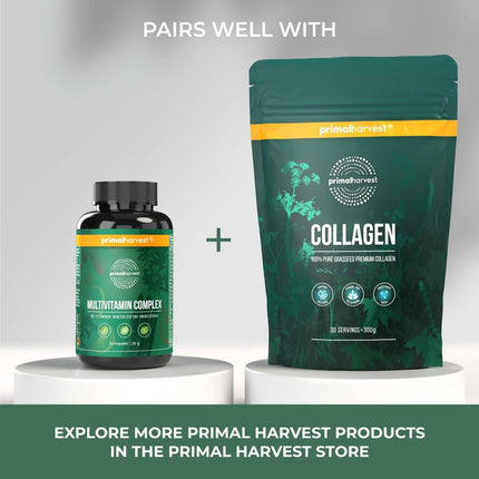 Primal Harvest® multivitamīnu tabletes (30 porcijas) - augsta deva - kapsulas ar svarīgākajiem vitamīniem - A, C, D, K vitamīni un minerālvielas, piemēram, biotīns, cinks, folskābe - vitamīnu tabletes