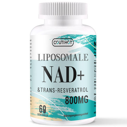 Liposomu NAD+ ar trans-resveratrolu uztura bagātinātāju | Augsta deva: 800 mg vienā porcijā 60 dienas | 60 mīkstās kapsulas | Optimāla absorbcija (60 gabali (1 iepakojums))