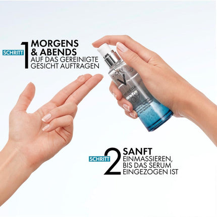 VICHY Hyaluron-Boost mitrinošs serums, piepildošs, pretgrumbu, ar hialuronskābi un svarīgākajiem minerāliem, Minéral 89, 50 ml