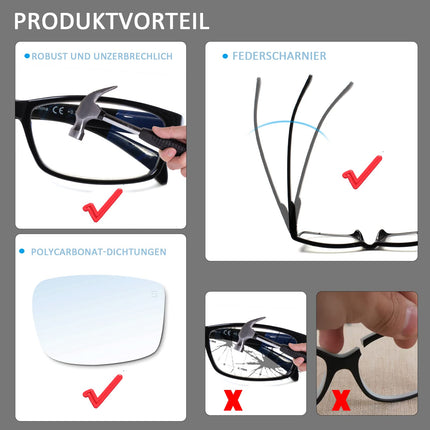 COJWIS lasāmbrilles, 6 gab., vīriešiem un sievietēm, kvalitatīvas atsperīgas eņģu lasīšanas brilles ar zilu gaismas filtru (6 melnas, 2.00)