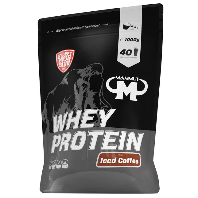 Mammut Nutrition sūkalu proteīns, ledus kafija ar īstu kafiju, sūkalas, proteīns, proteīna kokteilis, 1000 g