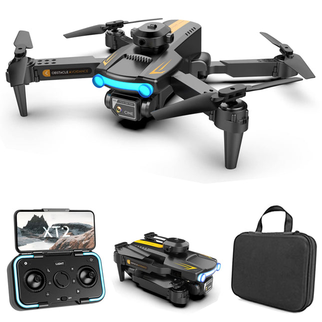 Goolsky LSRC XT2 drons, drons ar 4k kameru, WiFi optiskās plūsmas pozicionēšana, 2,4 GHz šķēršļu noteikšana, kvadrokoptera drons iesācējiem, melns