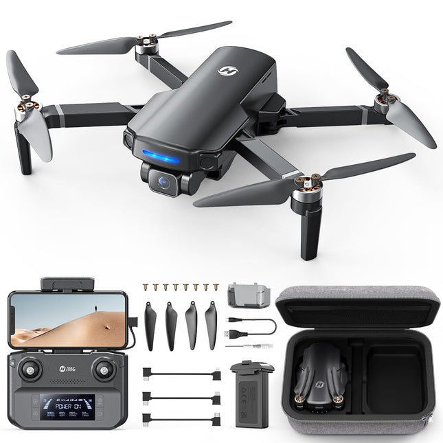 Holy Stone HS360S drons ar 4K GPS kameru pieaugušajiem, 3 km liela darbības rādiusa 5G attēla pārraide, 20 minūšu ilgs lidojuma laiks, sekojiet man, atgriezieties, RC salokāms drons, pilns komplekts iesācējiem, svars zem 249 g, C0