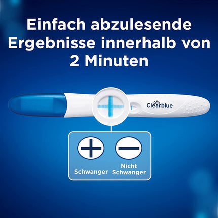Clearblue grūtniecības tests agrīnai noteikšanai, agrīns tests, grūtniecības tests, 1x agrīna grūtniecības tests/agrīna grūtniecības tests, vairāk nekā 99% ticams, grūtniecības noteikšanai, 25 mSV/ml