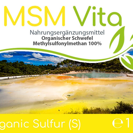 Cellavita – organiskais sēra MSM Vita pulveris, augsta deva un 99,9% tīrs – tīrs metilsulfonilmetāna pulveris 1 kg iepakojumā – MSM pulveris bez piedevām un konservantiem – ražots Vācijā