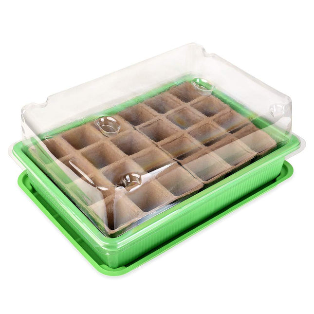 Schramm® audzēšanas komplekts siltumnīcai, audzēšanas paplātes podi, iekštelpu siltumnīca, 27 x 19 x 11 cm, 24 audzēšanas podiem, audzēšanas komplekts mini siltumnīcai