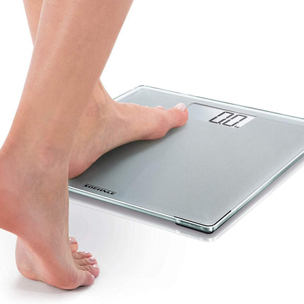 Soehnle Style Sense Compact 300 personālie digitālie svari ar īpaši lielu platformu, svari ar viegli nolasāmu LCD displeju, personālie svari īpaši plakanā dizainā, ķermeņa svari no drošības stikla