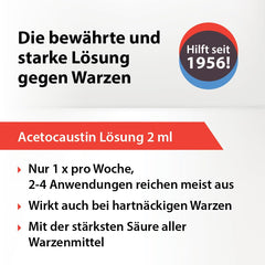 Acetokaustīna šķīdums | Kārpu līdzekļi | Bez sāpēm | Bērni no 4 gadu vecuma | Kārpu ārstēšana rokām un kājām | 2 ml kārpu noņēmējs | Kārpu noņemšana