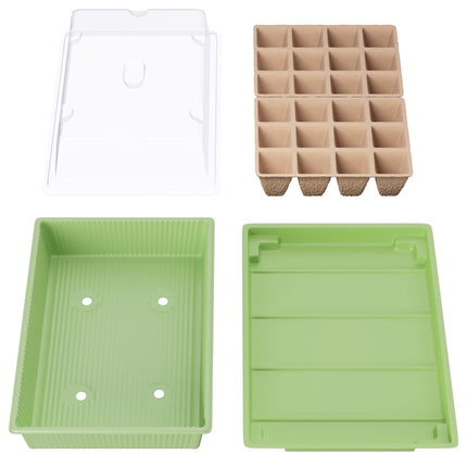 WELLGRO mini siltumnīca 24 augiem - apm. 27x19x10 cm (GxPxA) uz vienu iekštelpu siltumnīcu, zaļa/caurspīdīga, plastmasa/celuloze - daudzumu var izvēlēties, daudzums: 2 gab.