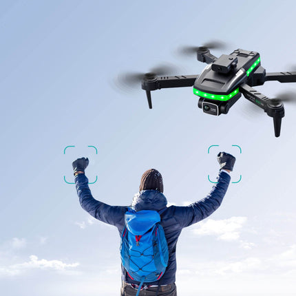 FPV droni, 1080P WiFi drons ar 4K HD dubulto kameru, žestu vadības RC kvadrokopters iesācējiem, salokāms drons ar iebūvētu akumulatoru un pārnēsāšanas somu, automātiska lidošana