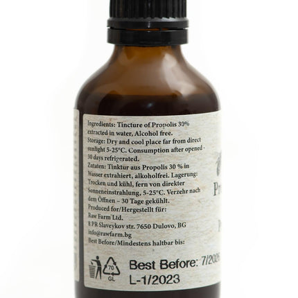 50 ml propolisa tinktūras 30% - bezalkoholisks no RAW Farm biškopju