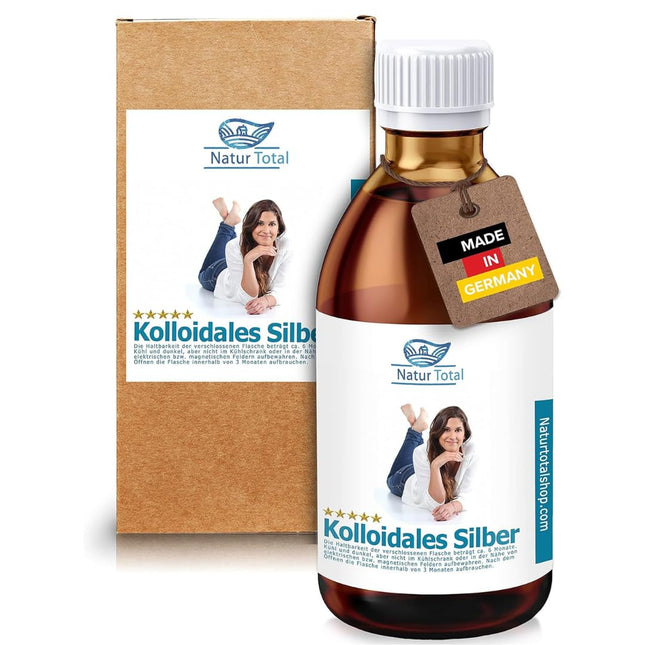 Natur Total Colloidal Silver 100 PPM 1000 ml sudraba ūdens ar augstu devu 100 ppm - stikla pudele - smalkākas daļiņas, augsta efektivitāte