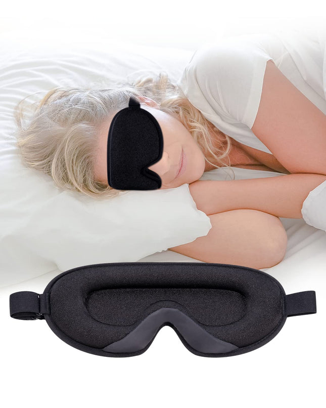 Miega maska ​​sānu gulētājiem, 3D miega maska ​​vīriešiem, sievietēm, mīksta un elpojoša acu maska, 100% gaismu bloķējoša miega maska ​​ar regulējamu siksnu ceļojumiem