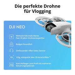 DJI Neo, mini drons ar 4K UHD kameru pieaugušajiem, 135 g sverošs pašlidojošs drons, kas seko jums, palaišana no rokas, objekta izsekošana, QuickShots, stabils video, iebūvēti propelleru aizsargi (bez kontroliera)
