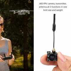 Alomejor AIO FPV kameras bezvadu video raidītājs ar 800TVL HD mikrokameru NTSC PAL droniem, sacīkšu automašīnām, FPV aizsargbrillēm un ekrāniem