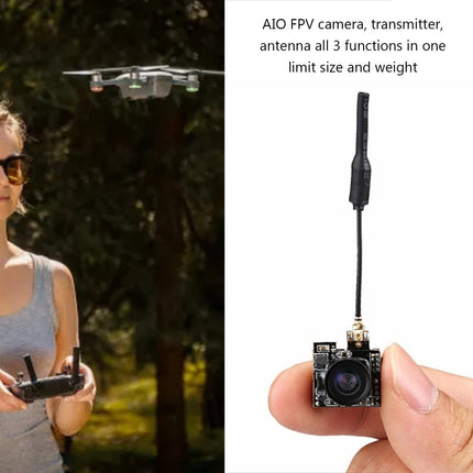 Alomejor AIO FPV kameras bezvadu video raidītājs ar 800TVL HD mikrokameru NTSC PAL droniem, sacīkšu automašīnām, FPV aizsargbrillēm un ekrāniem