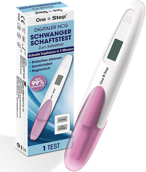 One+Step grūtniecības tests Agrīns digitāls I grūtniecības tests I 1x Agrīns grūtniecības tests I Agrīns grūtniecības tests ar grūtniecības vai negrūtniecības indikatoru I 25 mSV/ml