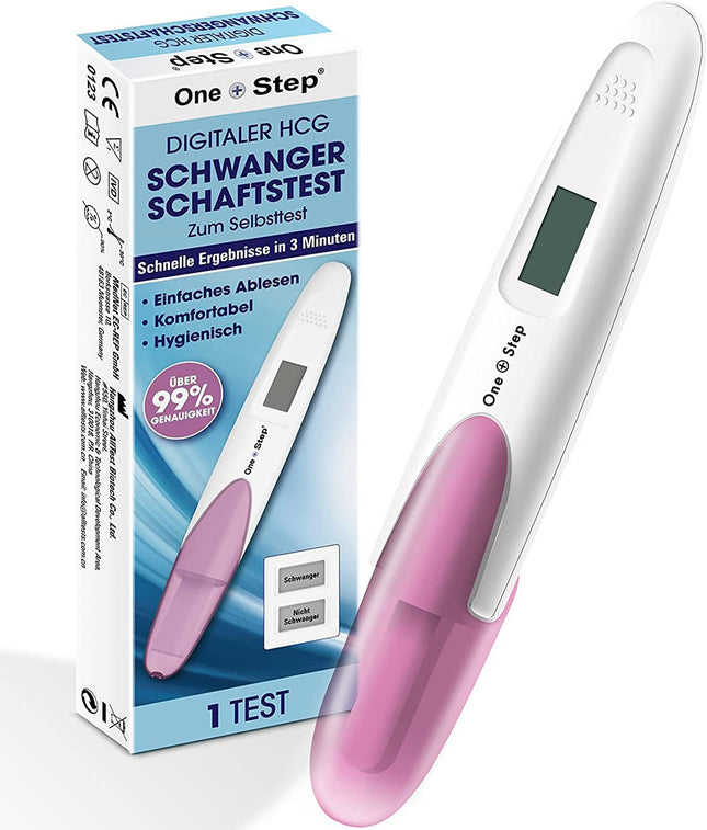 One+Step grūtniecības tests Agrīns digitāls I grūtniecības tests I 1x Agrīns grūtniecības tests I Agrīns grūtniecības tests ar grūtniecības vai negrūtniecības indikatoru I 25 mSV/ml