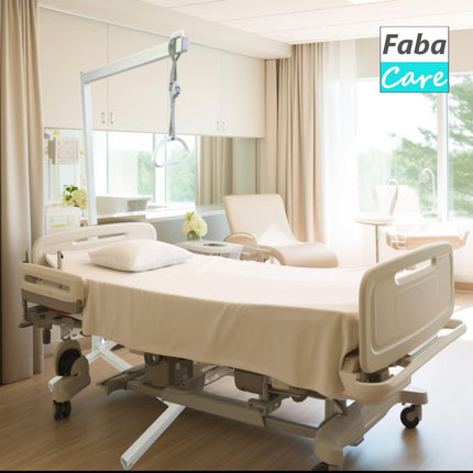 FabaCare gultas pacēlājs ar trapeces rokturi, mobilais stāvēšanas palīglīdzeklis, gultas pacelšanas palīglīdzeklis, regulējams roktura augstums, gultas rokturis, gultas pacēlājs līdz 100 kg