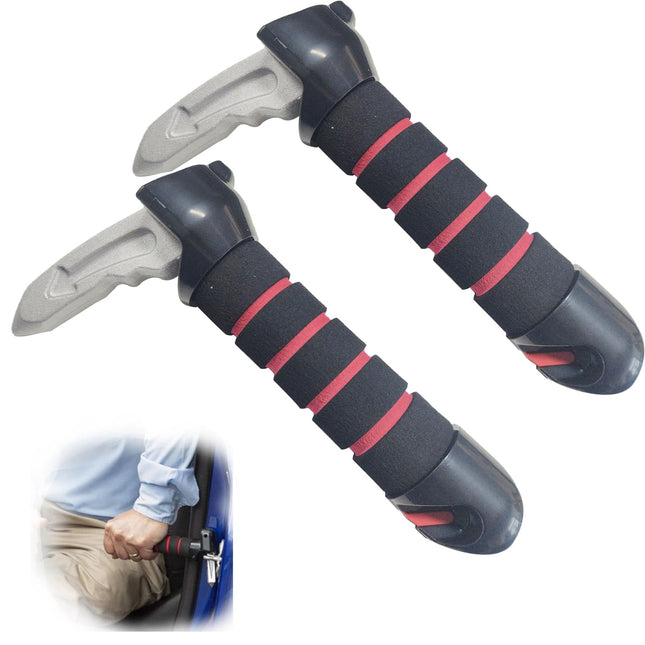 Ausstiegshilfe Auto, 2 Stück Einstiegshilfe Auto, 3 in 1 Multifunktional Auto Haltebügel, Fensterbrecher, Sicherheitsgurtschneider, Stützgriff Auto Ausstiegshilfe für Senioren, Behinderte, Schwangere