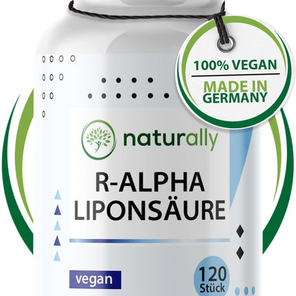 dabīgas R alfa lipoīnskābes kapsulas [120 kapsulas] – 300 mg augsta deva, vegāns, ražots Vācijā